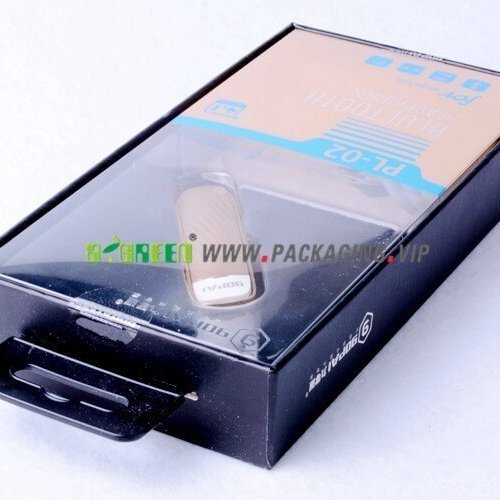 paper box with plastic cover for Bluetooth earphone packaging 2