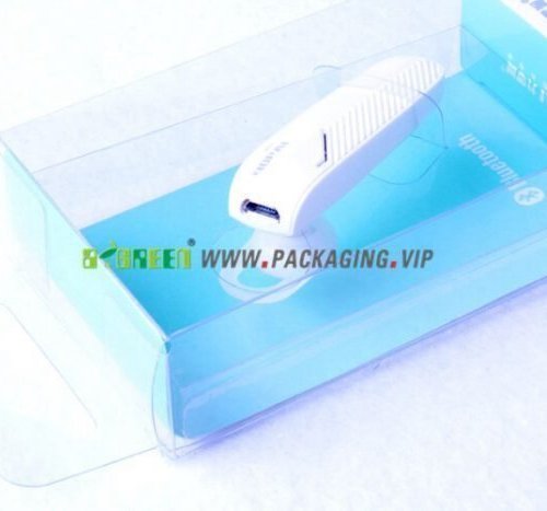 Custom clear PET earphone packaging design（Paper card + transparent plastic box) 2