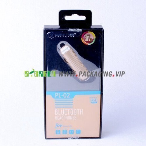 paper box with plastic cover for Bluetooth earphone packaging 1