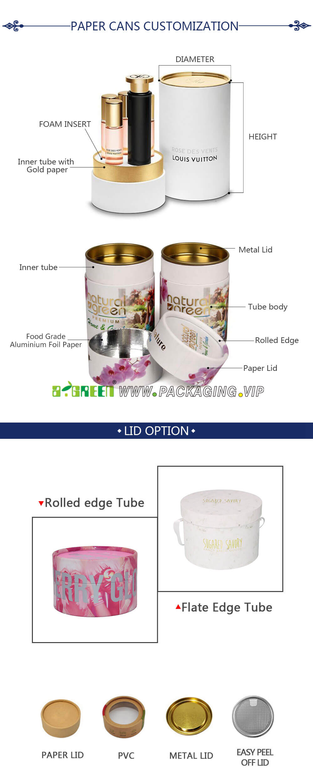 food grade paper tube packaging