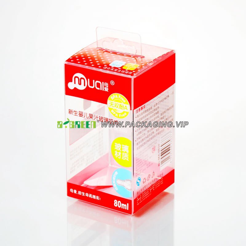 clear PET plastic packaging box for Glass bottles