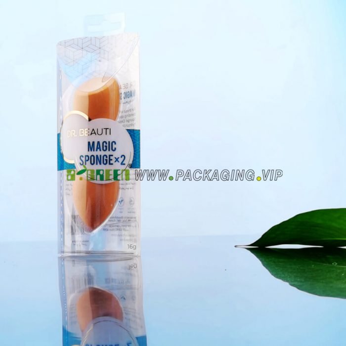 Beauty sponge packaging|makeup sponge clear pack 3