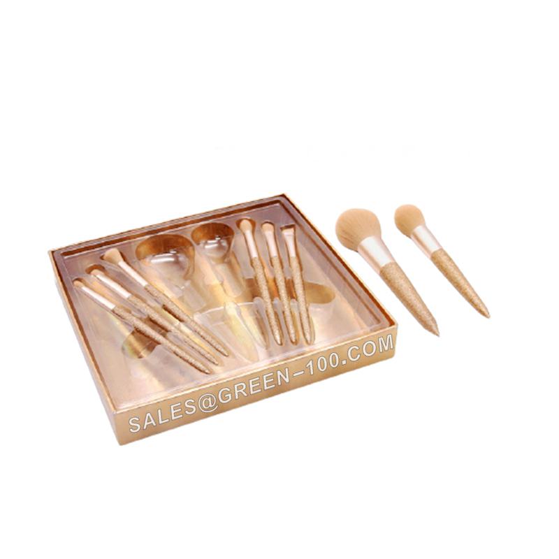 Cosmetics Paper Packaging Custom Printing Clear Window Color Makeup Brush Set Box Packaging with Plastic Insert