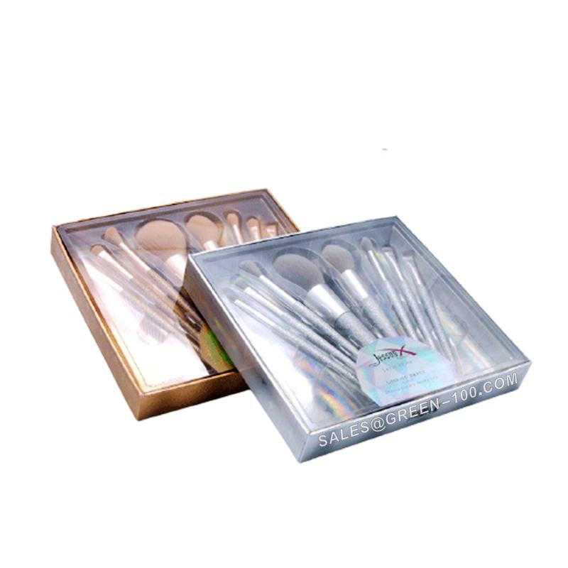 Cosmetics Paper Packaging Custom Printing Clear Window Color Makeup Brush Set Box Packaging with Plastic Insert 4 - One-Stop Printing Packaging Custom