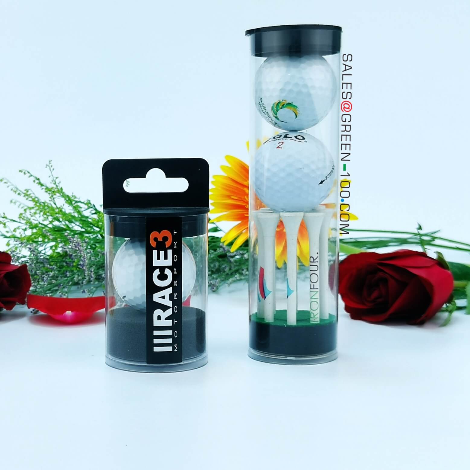 Transparent golf ball clear plastic packaging tube