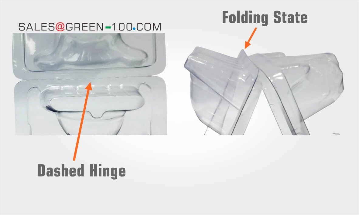 Dashed hinge clamshell packaging