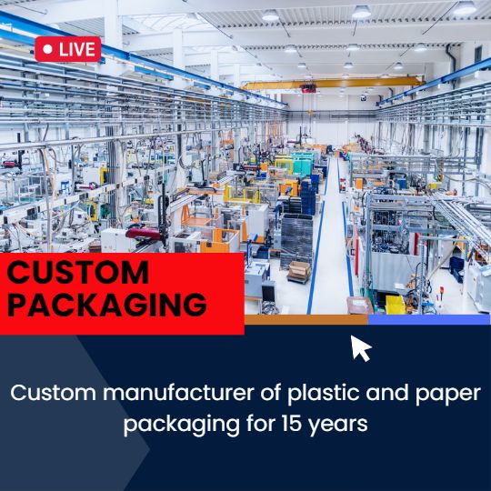 Custom manufacturer of plastic and paper packaging for 15 years