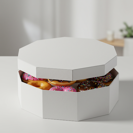 Hexagonal shape donuts box