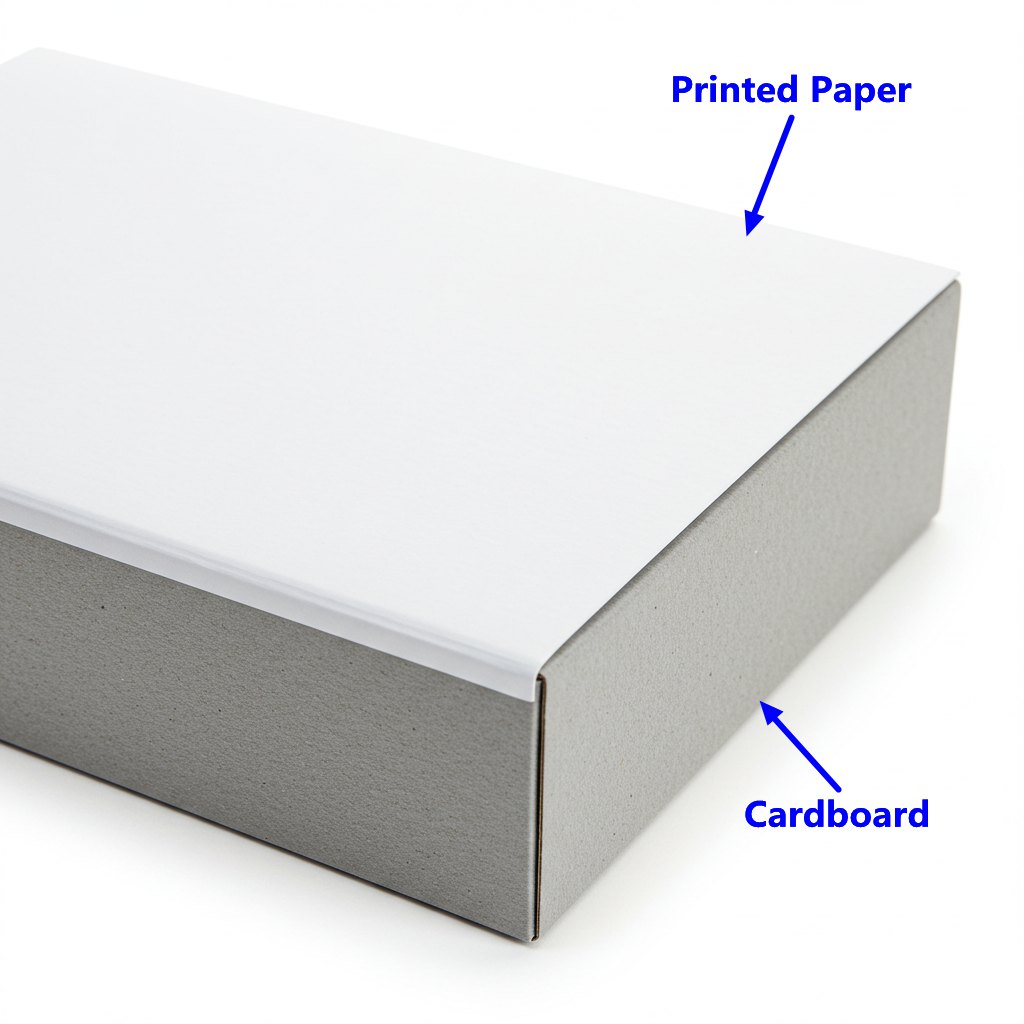 greyboard with printed paper