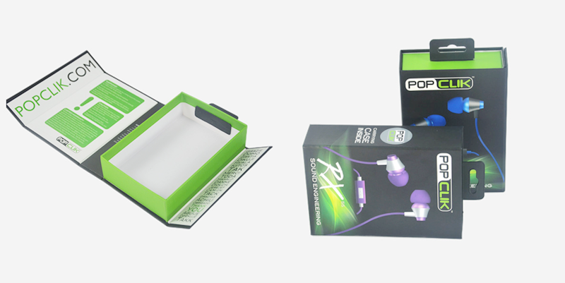 Headphones magnetic flip cover packaging box with magnetic closure