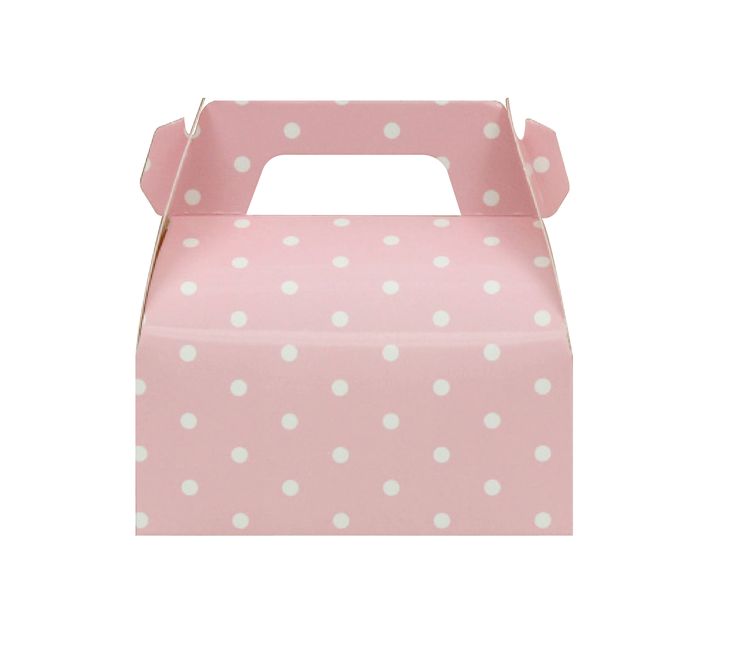 Pink polka dot gable boxes
