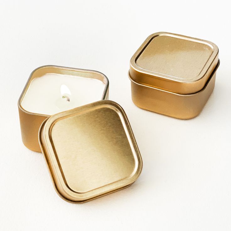 Square candle metal box