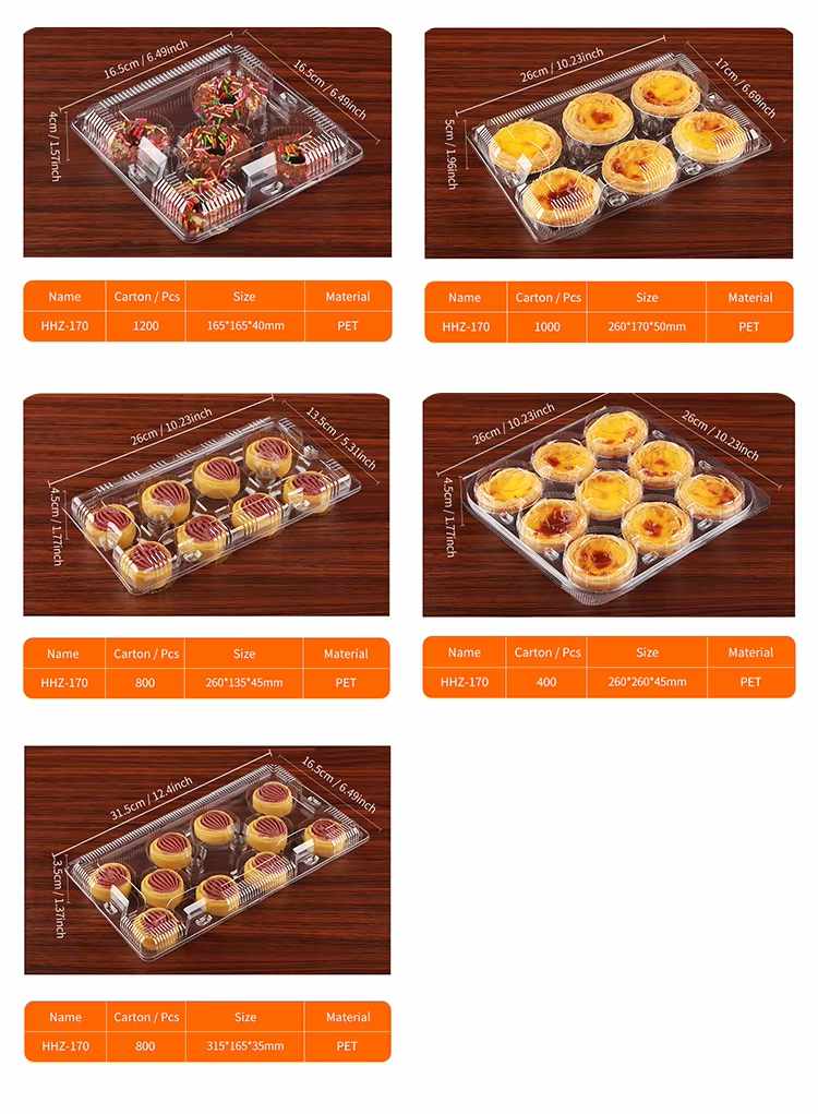 5 6 8 9 compartments bakery dessert clamshells