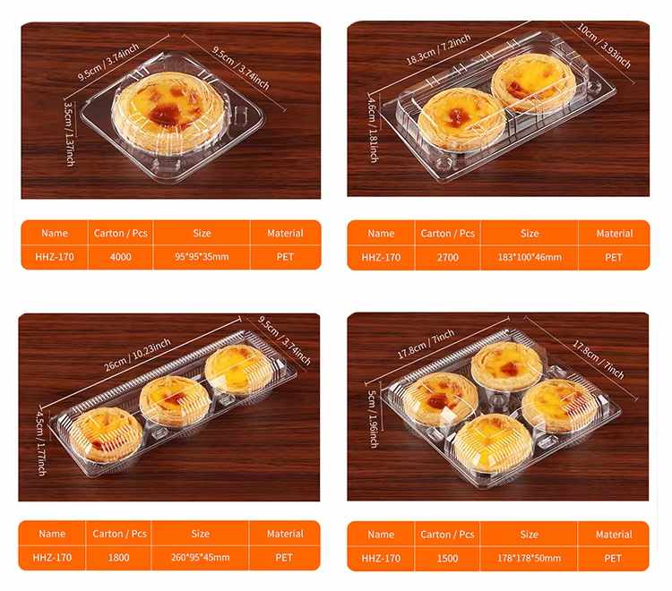 Clamshell Packaging for egg tarts 1 2 3 4 pack