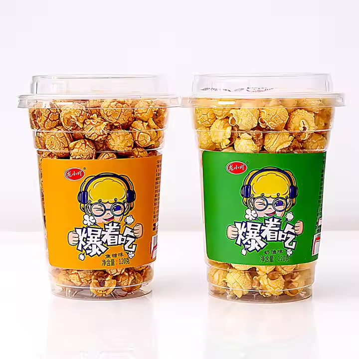 Popcorn plastic cup + plastic lid