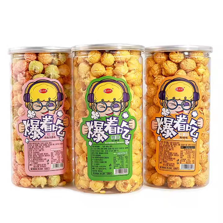 Popcorn plastic tube packaging