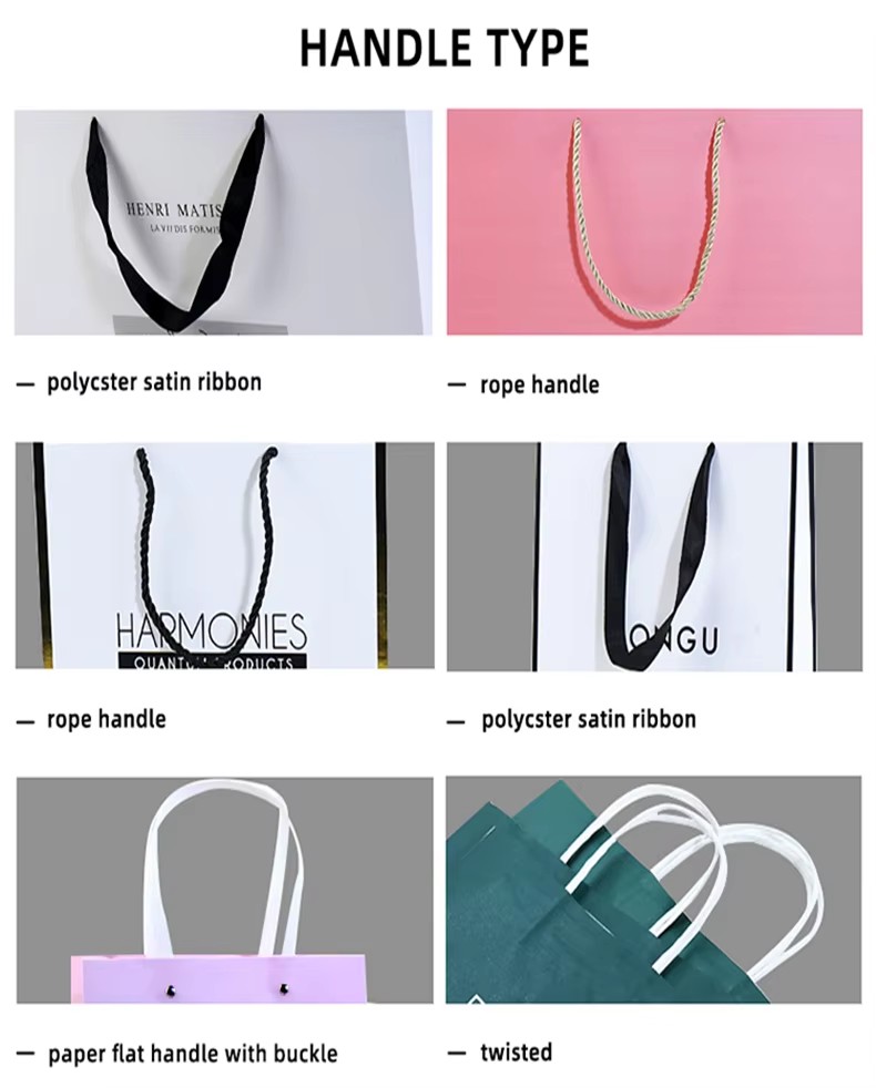 handles style for kraft paper bag with handles