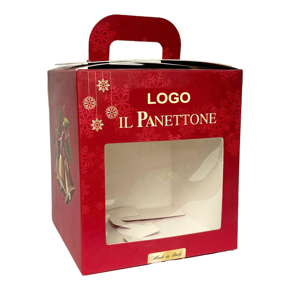 Panettone packaging box with window