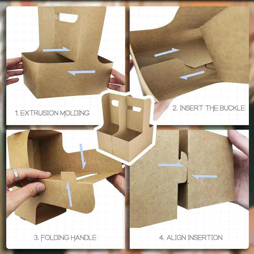 cup carriers with auto-lock bottom