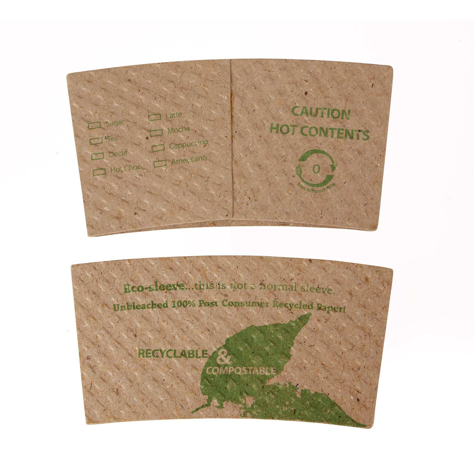 Custom cup sleeves with embossing process