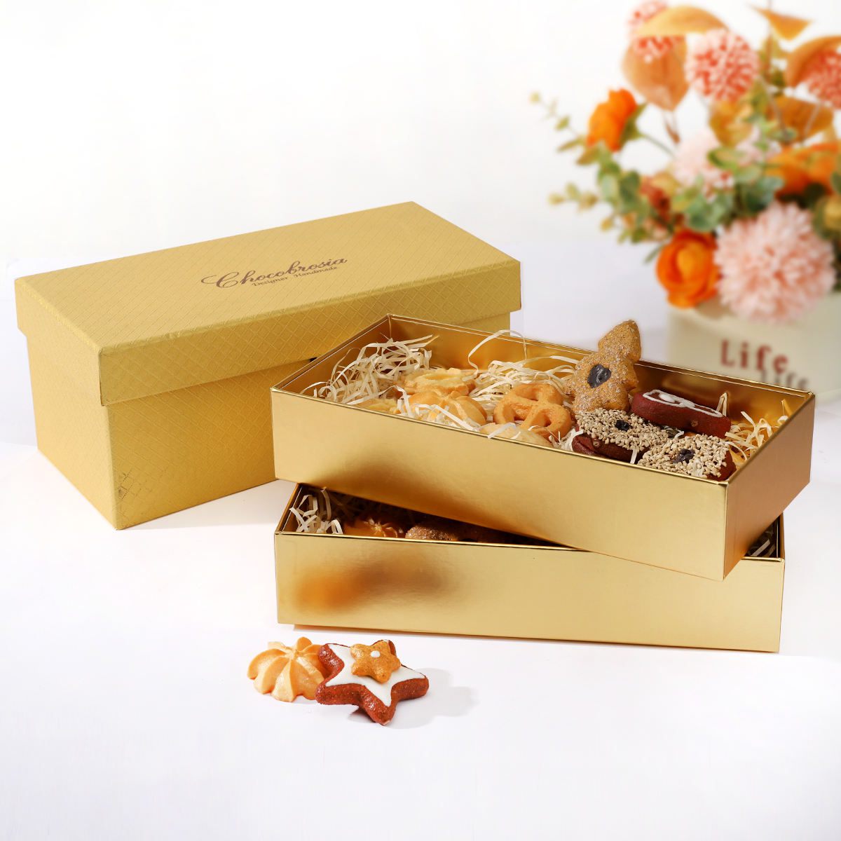 Lid and Base cookie boxes