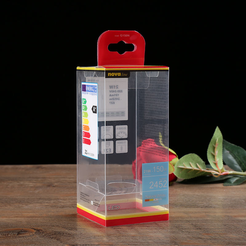 plastic box with hanger for led bulb