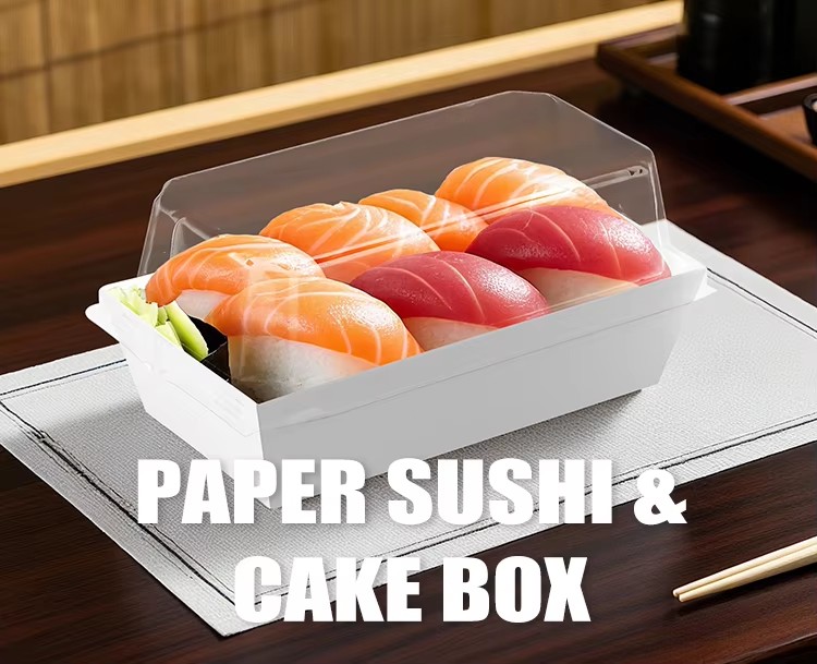 Biodegradable Sushi Box with PET Lid - One-stop packaging customization manufacturer Biodegradable Sushi Box with PET Lid