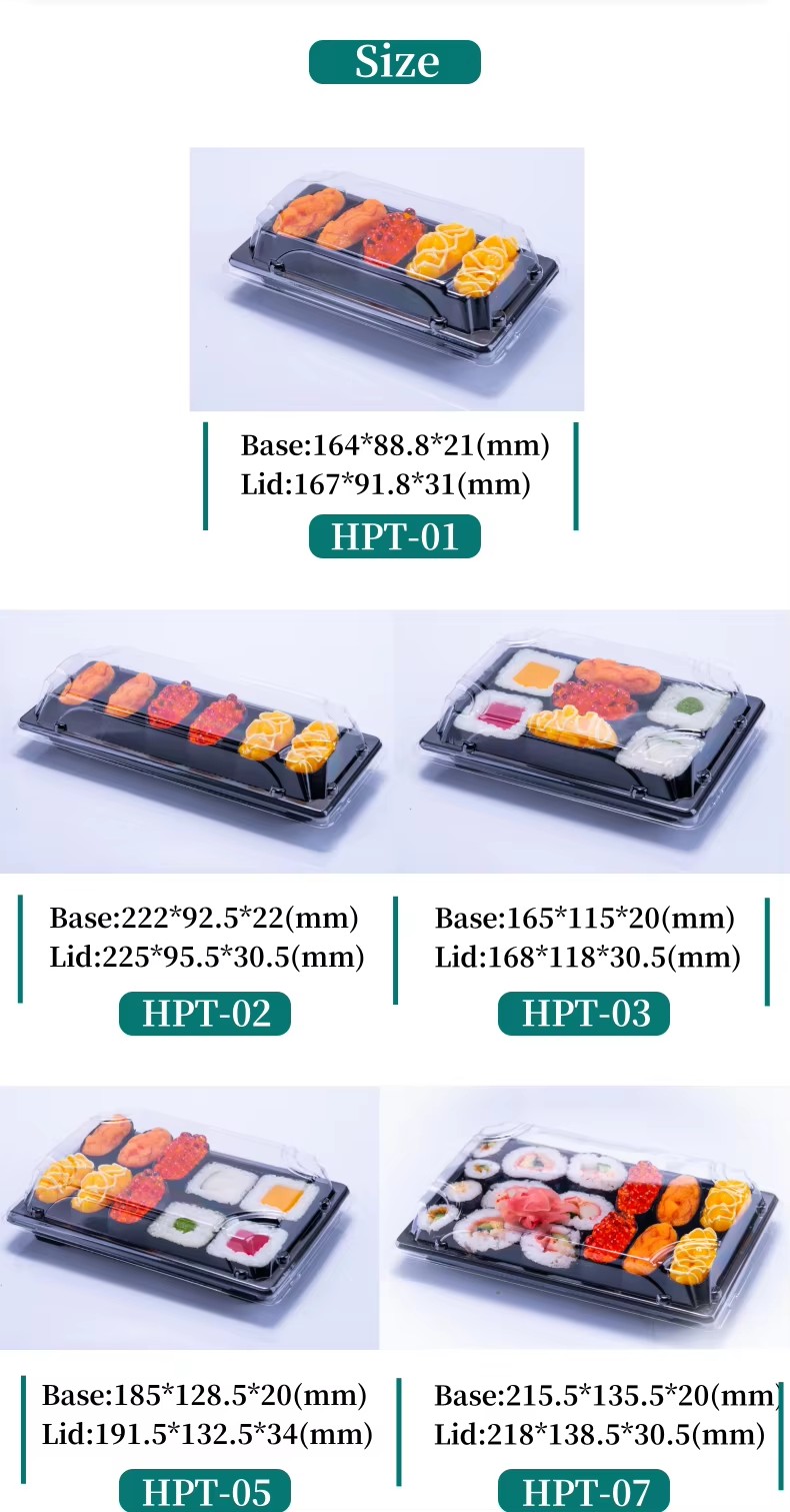 Container for Sushi Tray - One-stop packaging customization manufacturer Container for Sushi Tray size