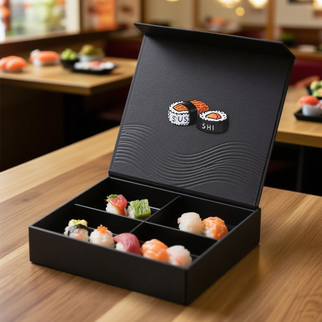 Magnetic Box for Sushi - One-stop packaging customization manufacturer Magnetic Box with divider for Sushi