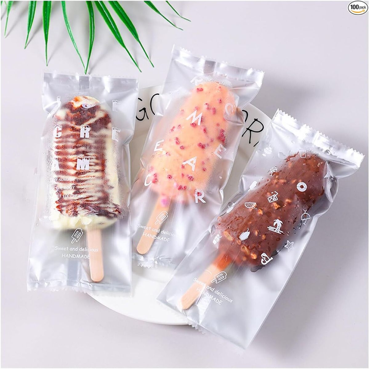 Single transparent bag popsicle packaging