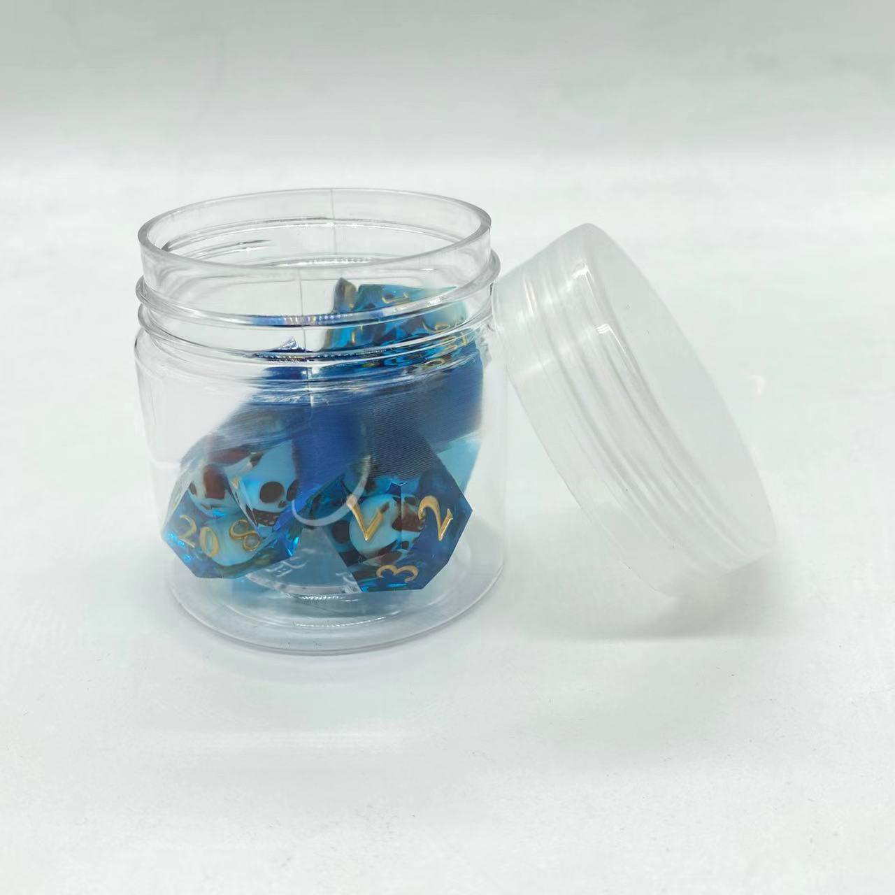 round container clear for dice