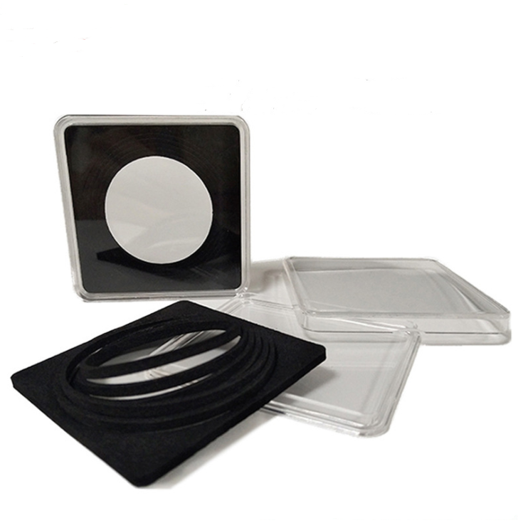 60mm Square Acrylic Case Coin Box set