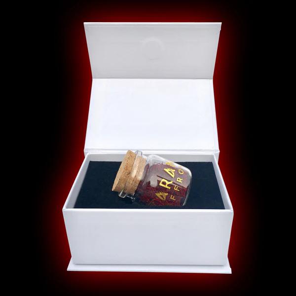 white saffron magnet box packaging