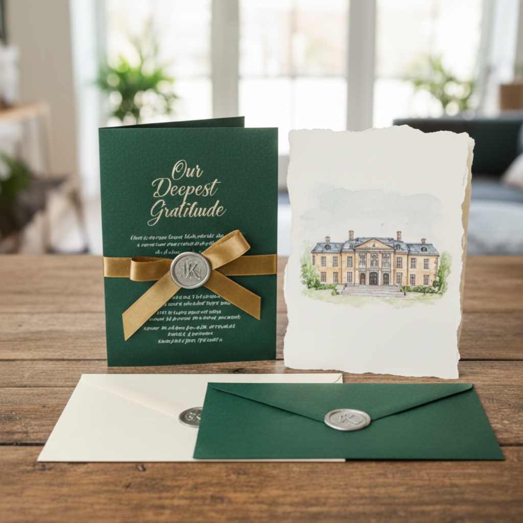 personalized thank you wedding cards