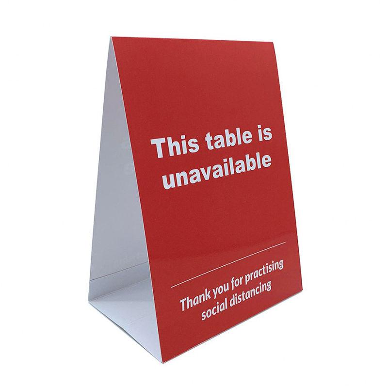 Thẻ lều bNhà sản xuất tùy chỉnh bao bì một cửa Table Tent Cards